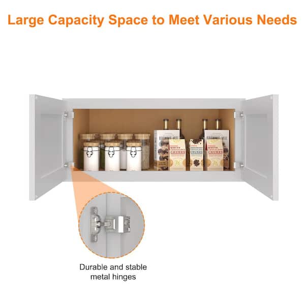 Shaker Style Ready To Assemble Stock Wall Kitchen Cabinet (33 in. W x 15 in. H x 24 in. D)