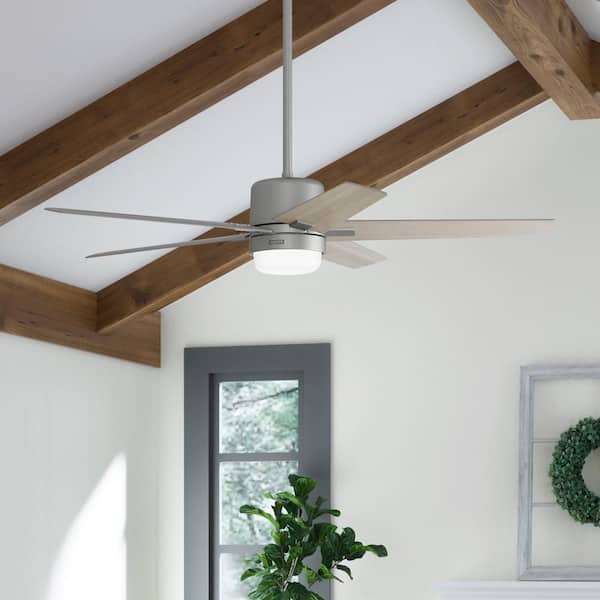 Codec 60 in. Indoor Matte Silver Smart Ceiling Fan with Remote and Light Kit