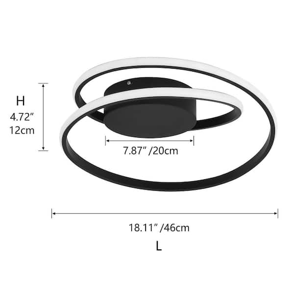 18.1 in. 1-Light Modern Linear LED Flush Mount Ceiling Lighting Fixtures
