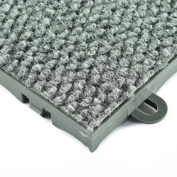 ClickBase Gray Residential 12.125 in. x 12.125 Interlocking Carpet Tile (20 Tiles/Case) 20.4 sq. ft.