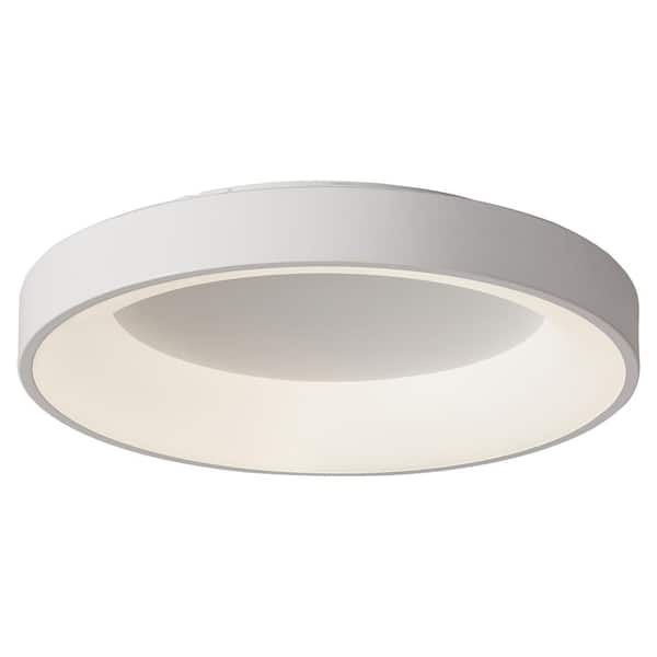 23.6 in. 1-Light Simply Circle Flush Mount LED Ceiling Lamp Fixture Light Hollow Design Ceiling Lighting