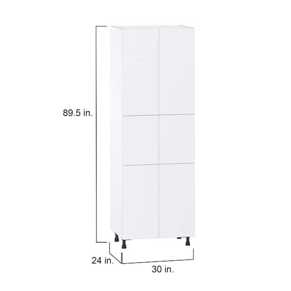 Fairhope Glacier White Slab Assembled Pantry Kitchen Cabinet (30 in. W x 89.5 in. H x 24 in. D)