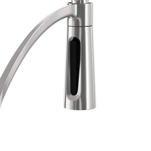 Brenner Commercial Style Single-Handle Pull-Down Sprayer Kitchen Faucet in Stainless Finish