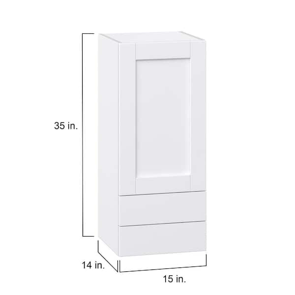 Mancos Glacier White Shaker Assembled Wall Kitchen Cabinet with 2 Drawers (15 in. W x 35 in. H x 14 in. D)