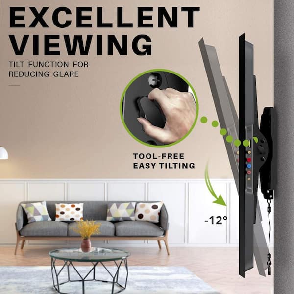 Large Tilting TV Mount for Most 37 in. to 70 in. TVs, with Plus 12°/Minus 12° of Tilt, Max VESA 600 mm x 400 mm