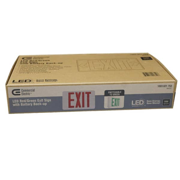 14-Watt Equivalent Integrated LED White Exit Sign with Ni-Cad 4.8-Volt Battery