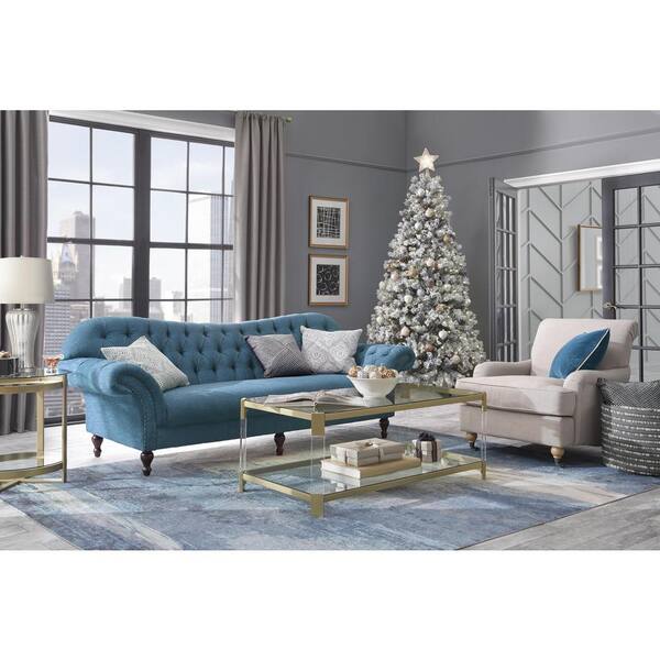 28.5 in. Mercury Glass Table Lamp with Brushed Steel Metal Accents