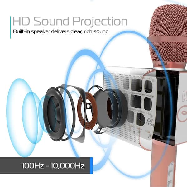 Pop Solo LED Karaoke Microphone in Rose Gold