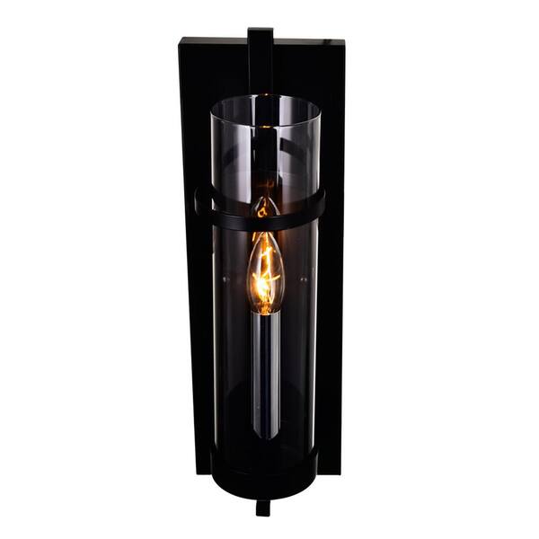 Sierra 1 Light Wall Sconce With Black Finish