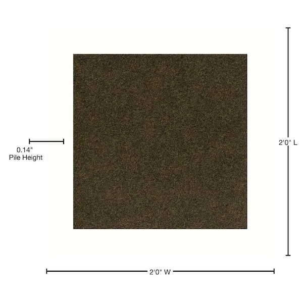 Peel and Stick Grizzly Grass 24 in. x 24 in. Pecan Artificial Grass Carpet Tiles (15-Pack)