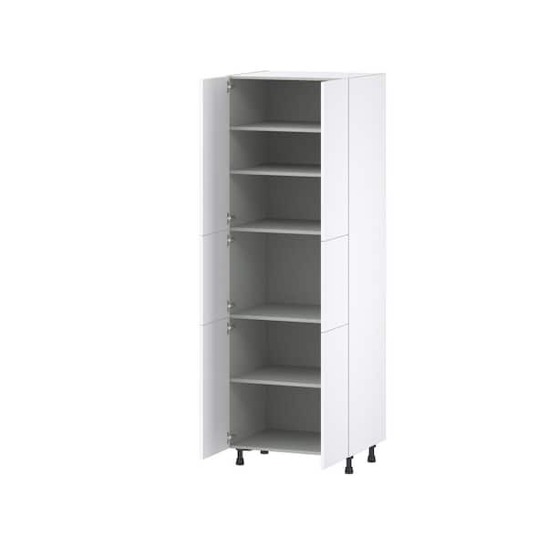 Fairhope Glacier White Slab Assembled Pantry Kitchen Cabinet (30 in. W x 89.5 in. H x 24 in. D)