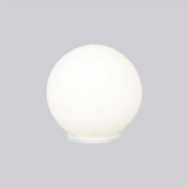 Rondo 7.88 in. W x 8.25 in. H White Table Lamp with Frosted Opal Glass Shade