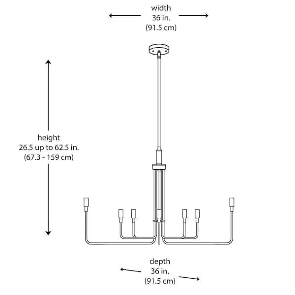 Charlotte 8-Light Black Candle Chandelier Light Fixture