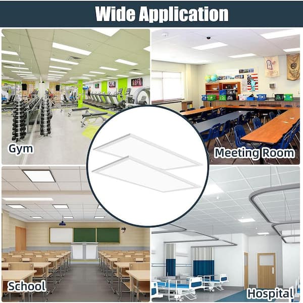 2 ft. x 4 ft. 40-Watt LED Flat Panel Ceiling Light (4-Pack)