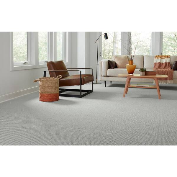 Abbottsgate Ice Wall Gray 44 oz. Triexta Patterned Installed Carpet