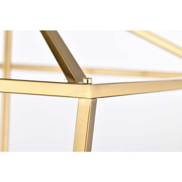 Renzo 4-Light 16 in. Gold Caged Lantern Modern Pendant