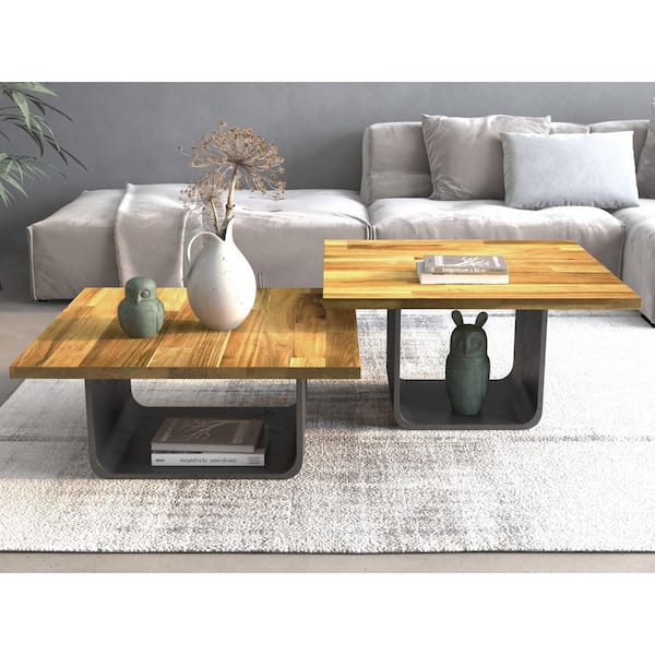 2.3 ft. L x 28 in. D, Acacia Butcher Block Table Top Countertop in Light Oak with Square Edge (Pack of 3)