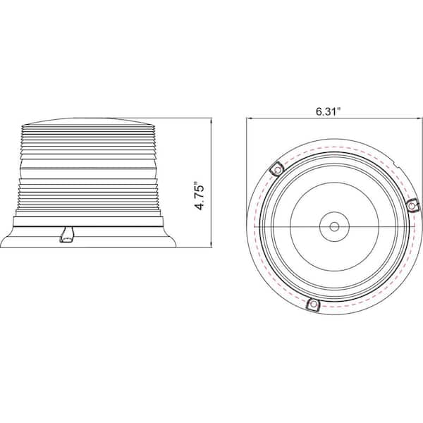 Amber Low Profile Utility Strobe Light