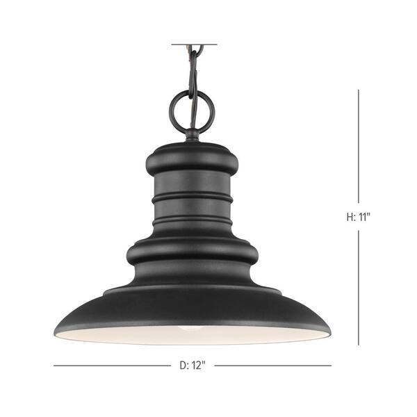 Redding Station Textured Black 1-Light Hanging Lantern