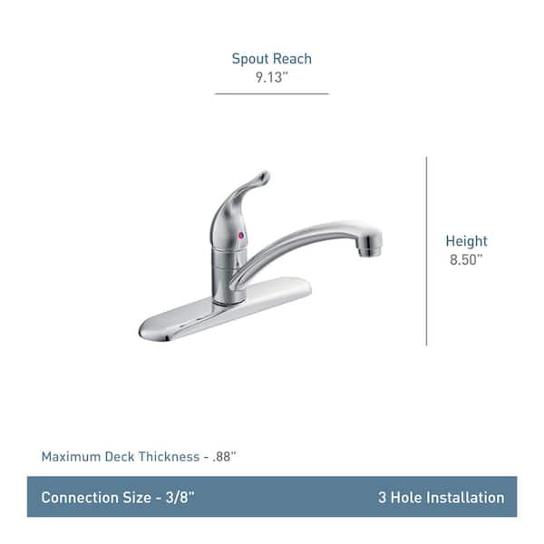 Chateau Low-Arc Single-Handle Standard Kitchen Faucet in Chrome