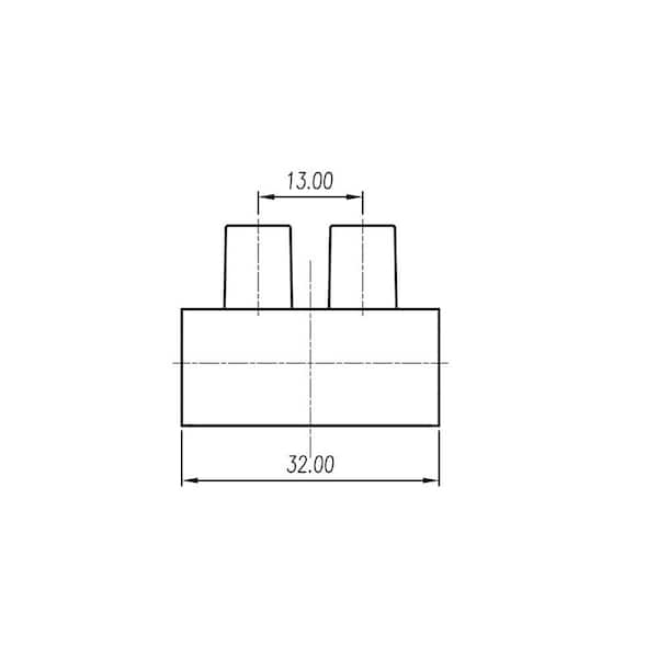 Euro Style Terminal Block 65 Amp 2 Position (25-Pack)