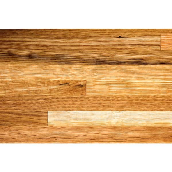 6 ft. L x 36 in. D Unfinished Oak Solid Wood Butcher Block Island Countertop With Square Edge
