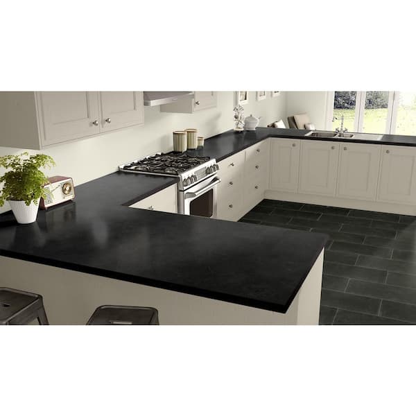 4 ft. x 8 ft. Laminate Sheet in RE-COVER Black Alicante with Premium Textured Gloss Finish