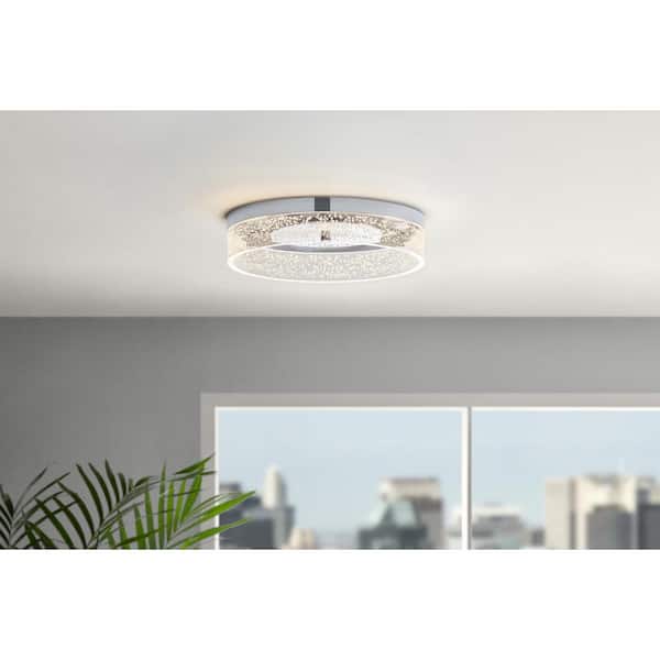 Kipling 13.78 in. 1-Light Chrome LED Flushmount