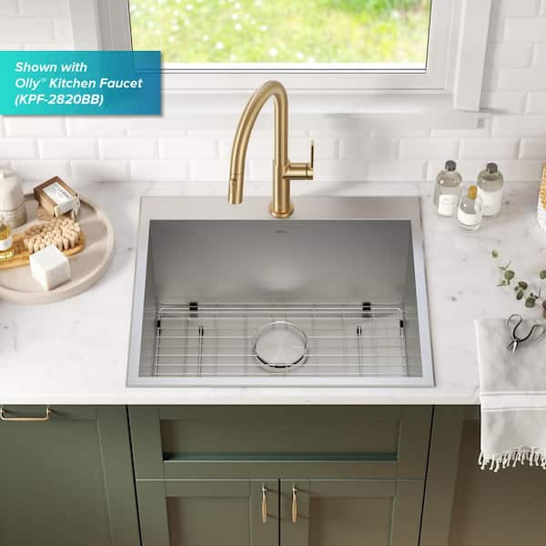 Standart PRO 16-Gauge Stainless Steel 25 in. Drop-in / Undermount Single Bowl Deep Laundry Utility Sink