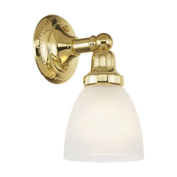 Classic 1 Light Polished Brass Bath Vanity Light