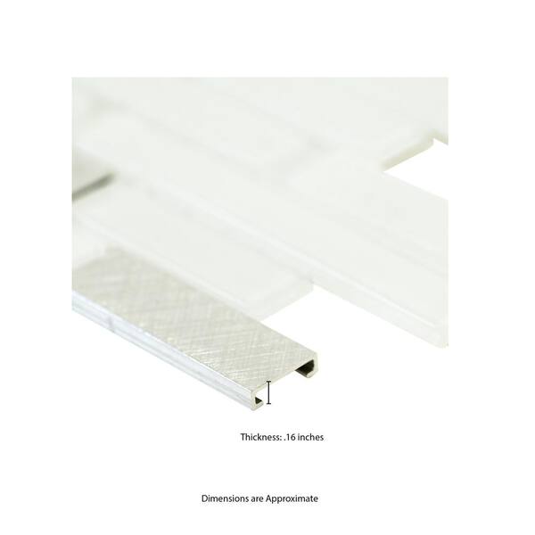 Lucid Sky Interlocking 11.81 in. x 12 in. Textured Glass Metal Look Wall Tile (19.6 sq. ft./Case)