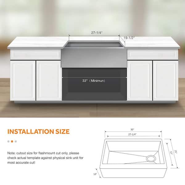 Professional 30 in All-in-One Farmhouse/Apron-Front 16G Stainless Steel Single Bowl Kitchen Sink with Spring Neck Faucet