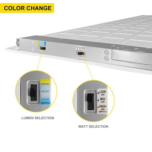 2 ft. x 4 ft. Integrated Backlit LED Panel Internal Driver Drop in Ceiling 5500 Lumen Dimmable 4000K 120-277V (4-Pack)