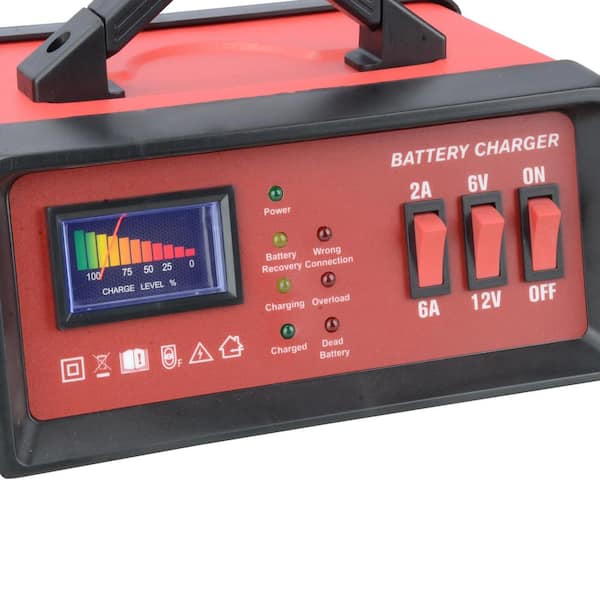 4.5 ft. 12-Volt Car-To-Car Battery Charger with Self-Resetting Circuit Breaker and Heavy-Duty Nickel Plated Clamps