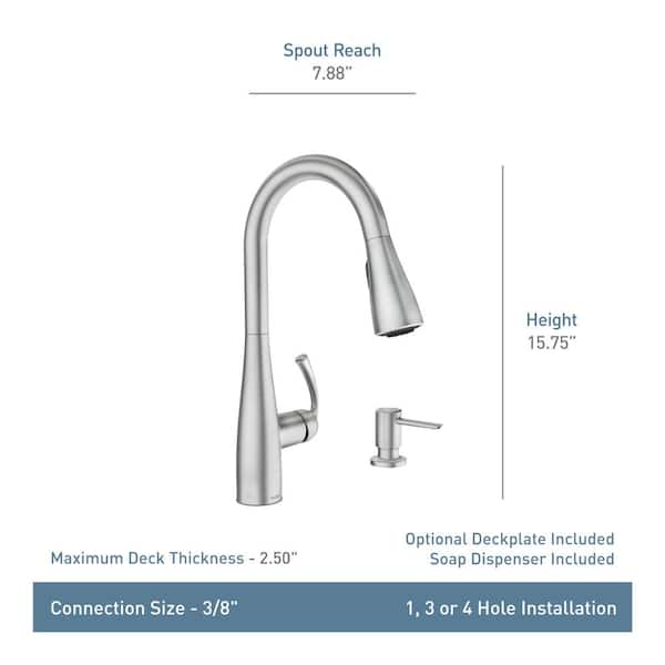 Essie Single-Handle Pull-Down Sprayer Kitchen Faucet with Reflex and Power Clean in Spot Resist Stainless