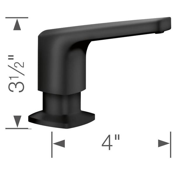 Rivana Deck-Mounted Soap and Lotion Dispenser in Matte Black