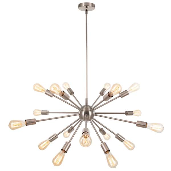 18-Light Brushed Nickel Sputnik Chandelier Ceiling Light