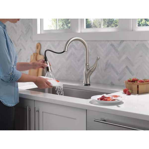 Ophelia Single Handle Touch-On Pull Down Sprayer Kitchen Faucet with Touch2O Technology in Stainless Steel