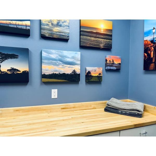 4 ft. L x 25 in. D Unfinished Maple Butcher Block Standard Countertop in With Eased Edge