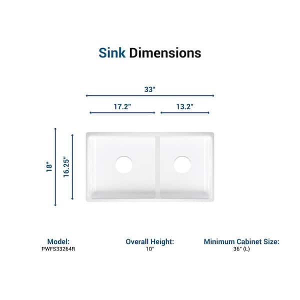 Fine Fireclay 33 in. Farmhouse/Apron-Front Double Bowl Fireclay Kitchen Sink with Bottom Grids