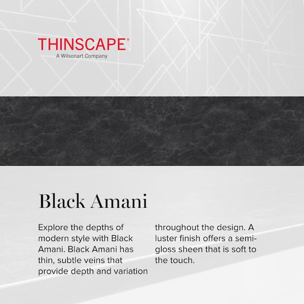 4 ft. L x 25 in. D Engineered Composite Countertop in Black Amani with Satin Finish