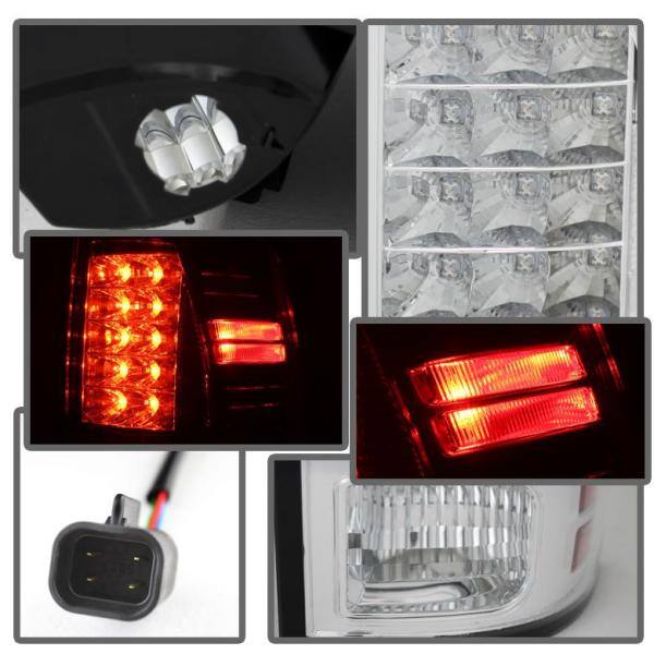 Dodge Ram 1500 13-18 / Ram 2500/3500 13-18 LED Tail Lights -( Not Compatible With Incandescent Model ) - Chrome