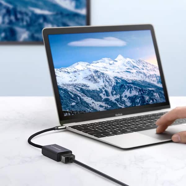 0.5 ft. Type-C Port to HDMI Adapter, Connect Laptops to TVs/Monitors, 4K Resolution, Black