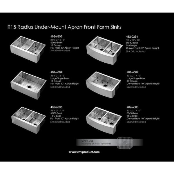 Parketon Undermount Stainless Steel 30 in. 60/40 Double Bowl Curved Farmhouse Apron Front Kitchen Sink