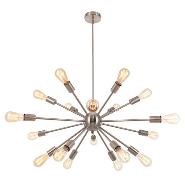 18-Light Brushed Nickel Sputnik Chandelier Ceiling Light