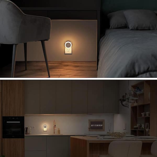 0.6-Watt Black 3000K Warm White Plug In Dusk to Dawn Integrated LED Night Light(4 Pack)