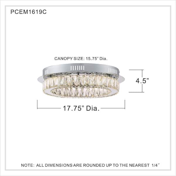 Embrace 17.75 in. Polished Chrome LED Flush Mount