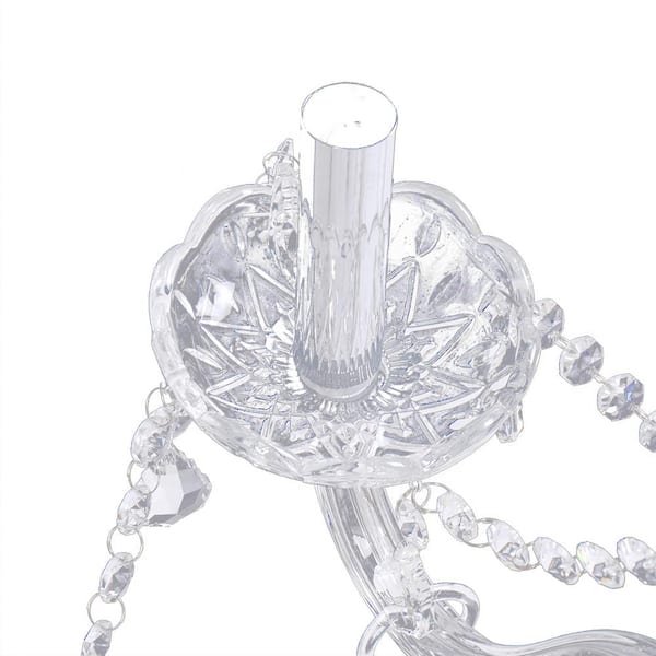 33 in.H x 22 in.W 6 -Light Clear Pendant Lighting Fixture Chandelier with K9 Crystal Dangles