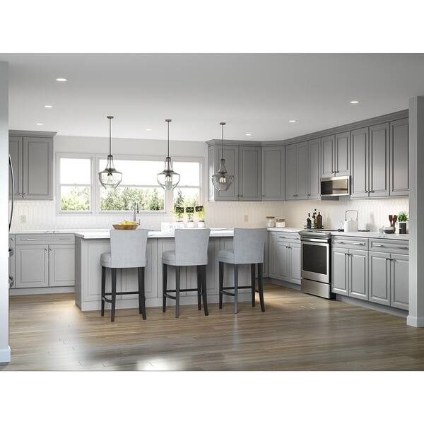 Designer Series Elgin Assembled 24x36x12.25 in. Diagonal Wall Kitchen Cabinet in Heron Gray
