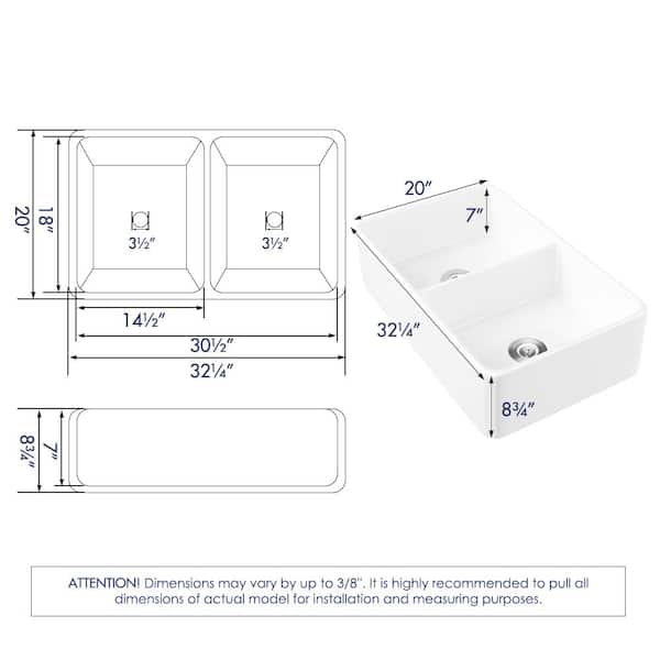Denbigh Crisp White Fireclay 33 in. Double Bowl Farmhouse Apron Kitchen Sink with Bottom Grid